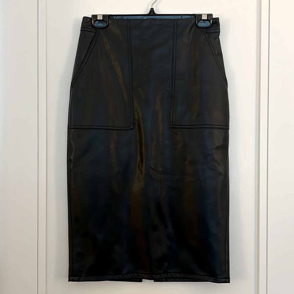 Banana Republic vegan leather pencil skirt
